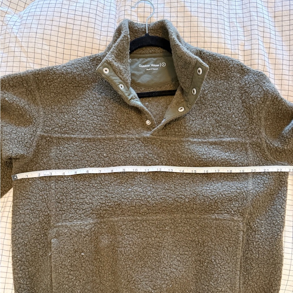 Outdoor Voices oversize fleece in olive green
